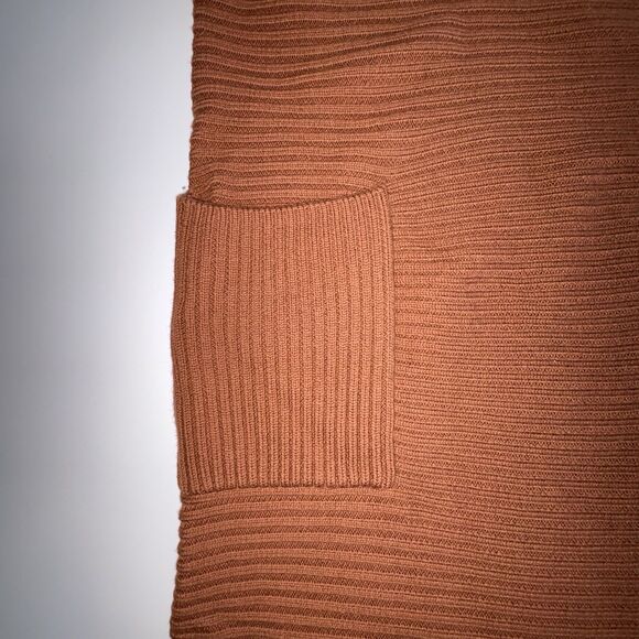 TIBI Origami Camel Merino Wool Rib Knit Midi Skirt Size Small Asymmetrical - Picture 3 of 10